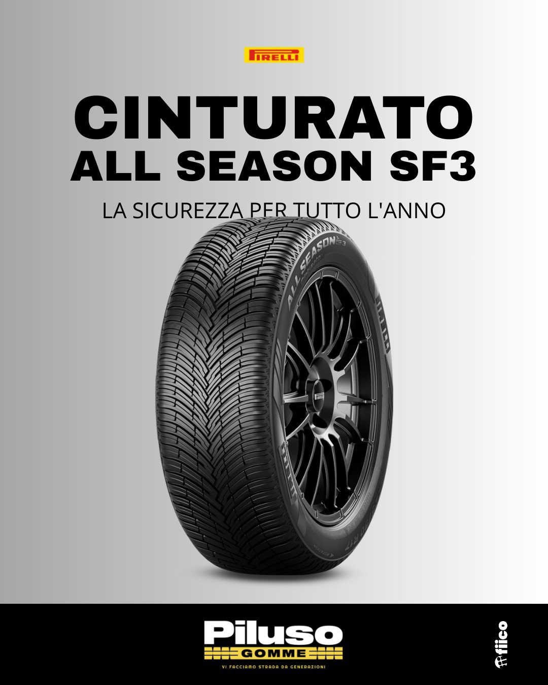 CINTURATO™ ALL SEASON SF3: il pneumatico All Season premium per berline e CUV, pluripremiato, certificato TÜV SÜD e testato Dekra per offrire massima sicurezza su asciutto, bagnato e neve. Etichetta UE Classe A per aderenza sul bagnato, comfort di guida e prestazioni durature.
👉 Disponibile da Piluso Gomme, rivenditore ufficiale Pirelli. 🔧🛞~ ~ ~
Tutte le soluzioni per la tua Auto/Moto/Camion
in Via Fisicara 6/A, Caltagirone (CT)
tel. +39 0933 51275www.pilusogomme.it
#piluso #pilusogomme #caltagironeADV | @agenziafiico
#fiico #fiicopubblicità