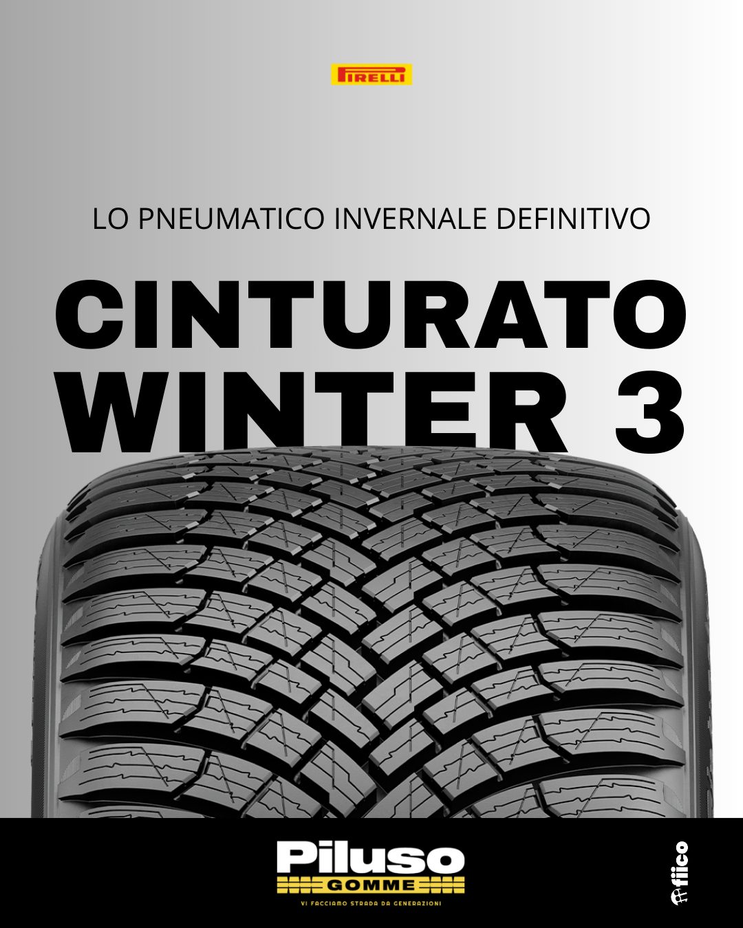 Goditi un inverno senza rinunciare a sicurezza e controllo. Il nuovo pneumatico CINTURATO™ WINTER 3 offre prestazioni eccellenti su neve, con la miglior frenata testata da Dekra e TÜV.
Garantisce inoltre un'eccellente trazione su neve, consentendo una partenza agevole e una tenuta di alto livello confermate entrambe dai test effettuati dal Premium Quality Mark TÜV.~ ~ ~
Tutte le soluzioni per la tua Auto/Moto/Camion
in Via Fisicara 6/A, Caltagirone (CT)
tel. +39 0933 51275www.pilusogomme.it
#piluso #pilusogomme #caltagironeADV | @agenziafiico
#fiico #fiicopubblicità